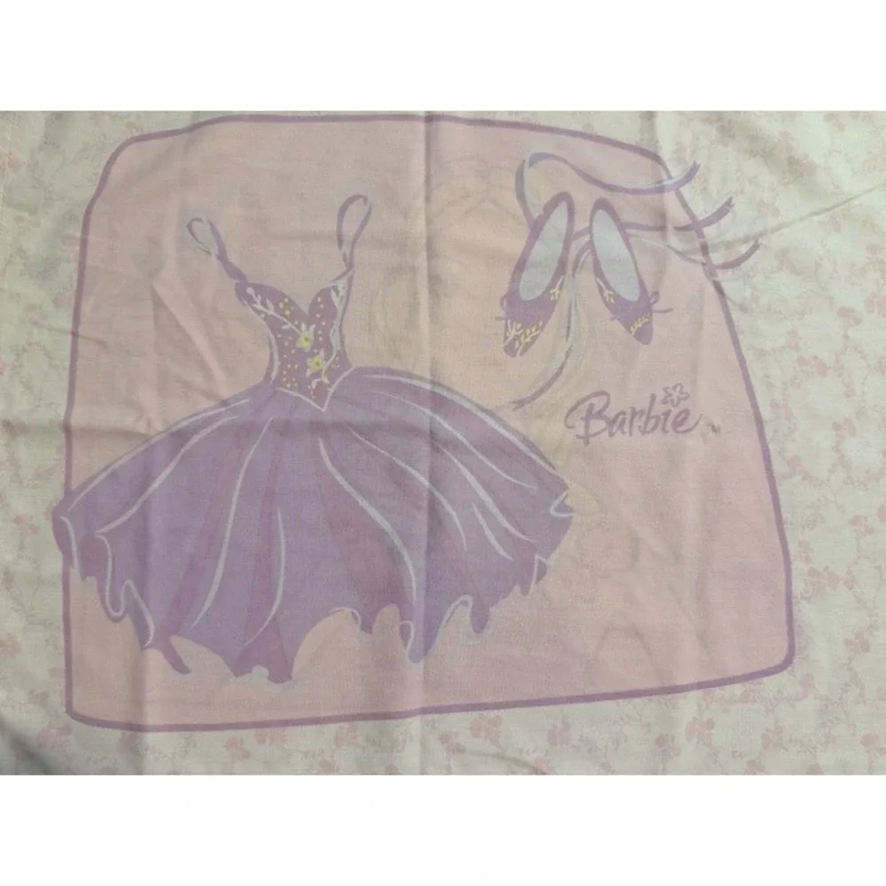 Vintage Barbie pillowcase pink and purple ballet Springs‎